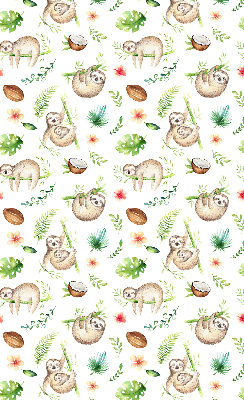 Rolgordijn voor het raam Luiaards en planten