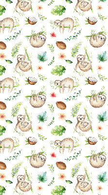 Rolgordijn voor het raam Luiaards en planten