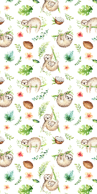 Rolgordijn voor het raam Luiaards en planten