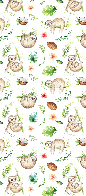 Rolgordijn voor het raam Luiaards en planten