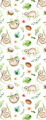 Rolgordijn voor het raam Luiaards en planten