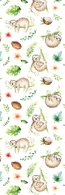 Rolgordijn voor het raam Luiaards en planten