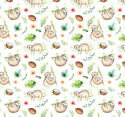 Rolgordijn voor het raam Luiaards en planten