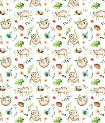 Rolgordijn voor het raam Luiaards en planten