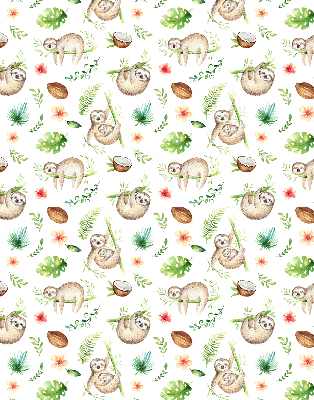 Rolgordijn voor het raam Luiaards en planten