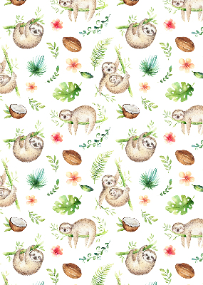 Rolgordijn voor het raam Luiaards en planten