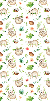 Rolgordijn voor het raam Luiaards en planten