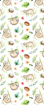 Rolgordijn voor het raam Luiaards en planten