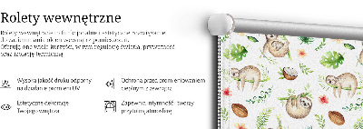 Rolgordijn voor het raam Luiaards en planten