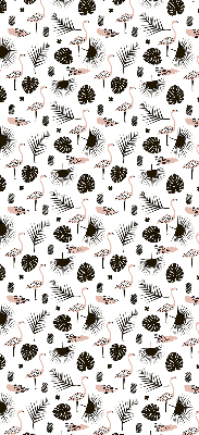 Rolgordijn verduisterend Flamingo's en bladeren