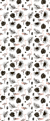 Rolgordijn verduisterend Flamingo's en bladeren