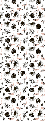 Rolgordijn verduisterend Flamingo's en bladeren