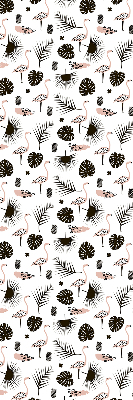 Rolgordijn verduisterend Flamingo's en bladeren