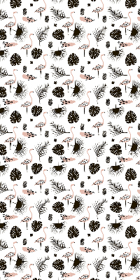 Rolgordijn verduisterend Flamingo's en bladeren