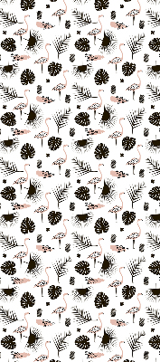 Rolgordijn verduisterend Flamingo's en bladeren