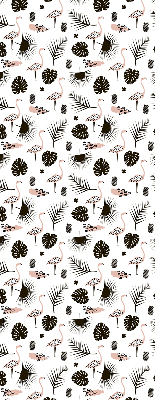 Rolgordijn verduisterend Flamingo's en bladeren