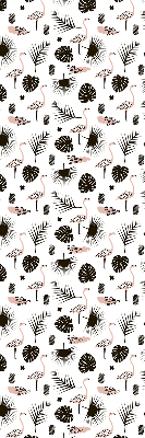 Rolgordijn verduisterend Flamingo's en bladeren