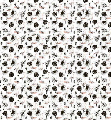 Rolgordijn verduisterend Flamingo's en bladeren