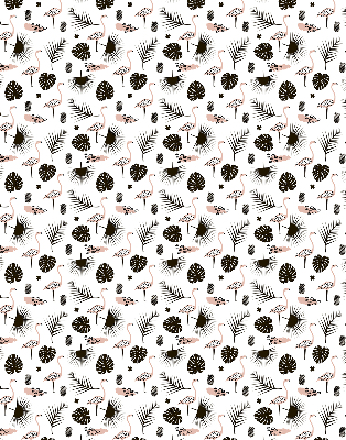 Rolgordijn verduisterend Flamingo's en bladeren