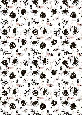 Rolgordijn verduisterend Flamingo's en bladeren