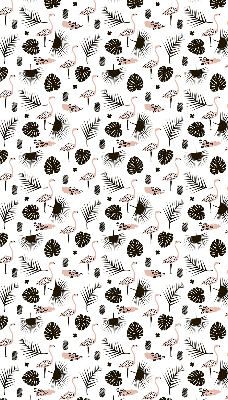 Rolgordijn verduisterend Flamingo's en bladeren