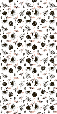 Rolgordijn verduisterend Flamingo's en bladeren