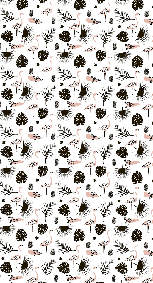 Rolgordijn verduisterend Flamingo's en bladeren