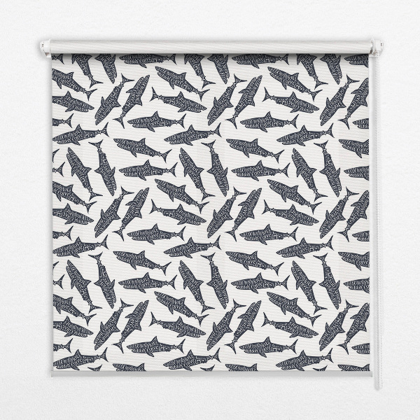 Rolgordijn voor het raam Haaien