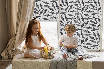 Rolgordijn voor het raam Haaien