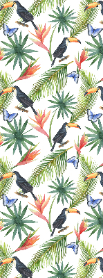 Rolgordijn verduisterend Toekans op bloemen