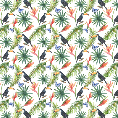 Rolgordijn verduisterend Toekans op bloemen