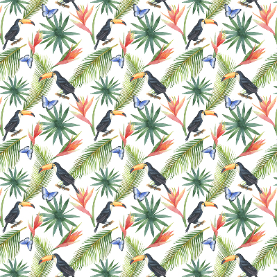 Rolgordijn verduisterend Toekans op bloemen