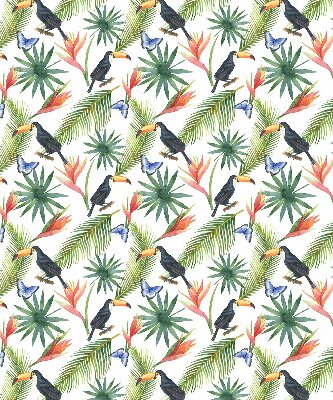 Rolgordijn verduisterend Toekans op bloemen