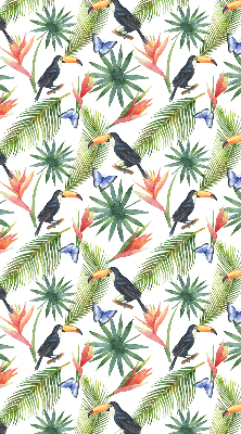 Rolgordijn verduisterend Toekans op bloemen