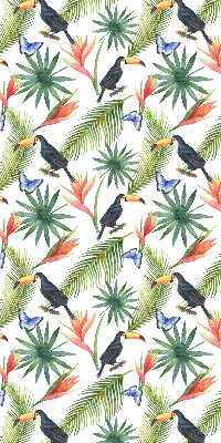 Rolgordijn verduisterend Toekans op bloemen