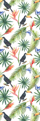 Rolgordijn verduisterend Toekans op bloemen