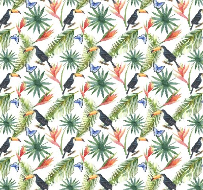 Rolgordijn verduisterend Toekans op bloemen