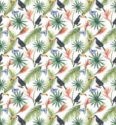 Rolgordijn verduisterend Toekans op bloemen