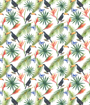 Rolgordijn verduisterend Toekans op bloemen