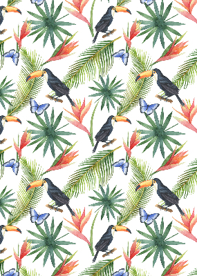 Rolgordijn verduisterend Toekans op bloemen