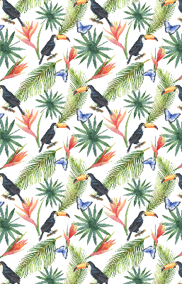 Rolgordijn verduisterend Toekans op bloemen