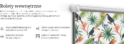 Rolgordijn verduisterend Toekans op bloemen