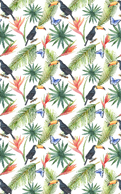 Rolgordijn verduisterend Toekans op bloemen