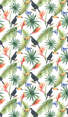 Rolgordijn verduisterend Toekans op bloemen