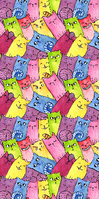 Rolgordijn voor het raam Kleurrijke katten