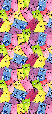 Rolgordijn voor het raam Kleurrijke katten