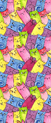 Rolgordijn voor het raam Kleurrijke katten