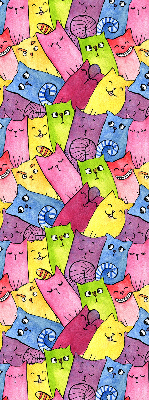 Rolgordijn voor het raam Kleurrijke katten