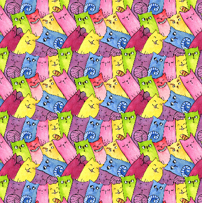 Rolgordijn voor het raam Kleurrijke katten