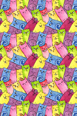 Rolgordijn voor het raam Kleurrijke katten